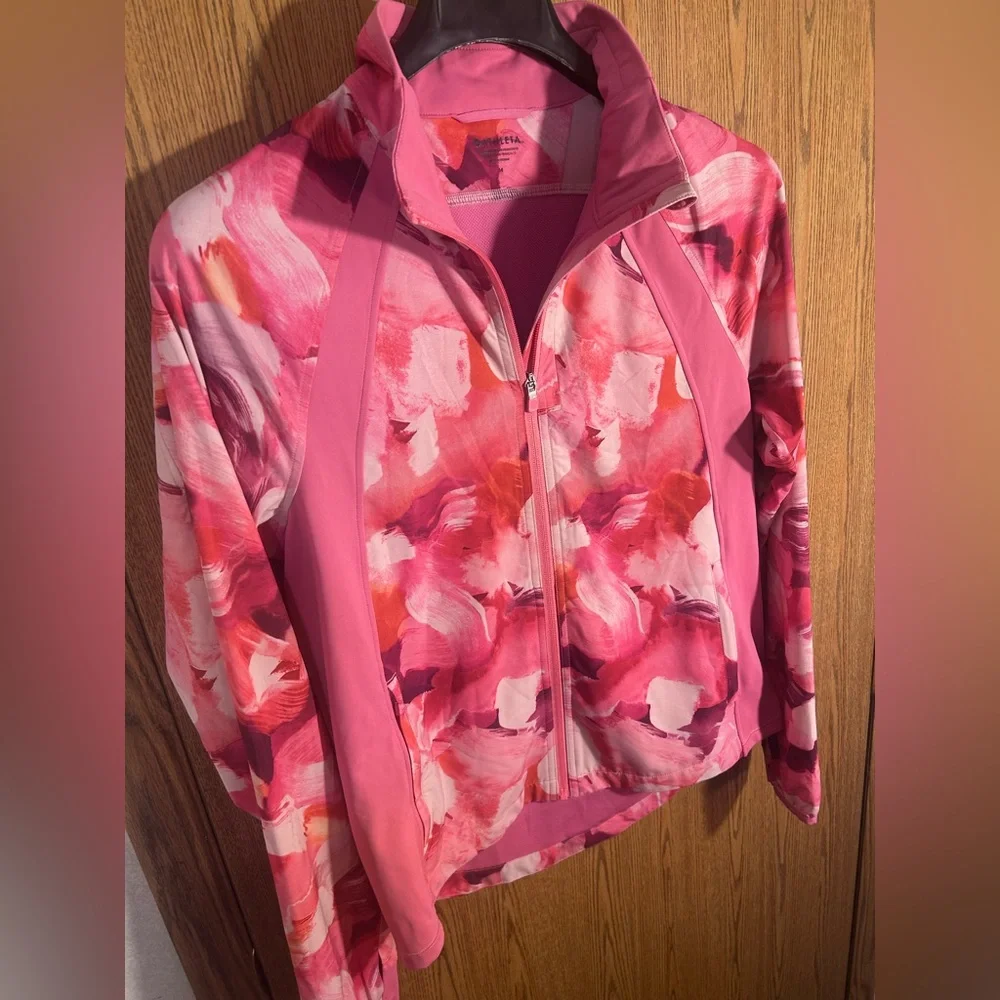 Athleta Run With It Floral Full Zip Running Jacket - Picture 2 of 5